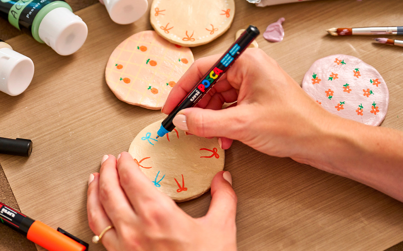 Coasters af ler