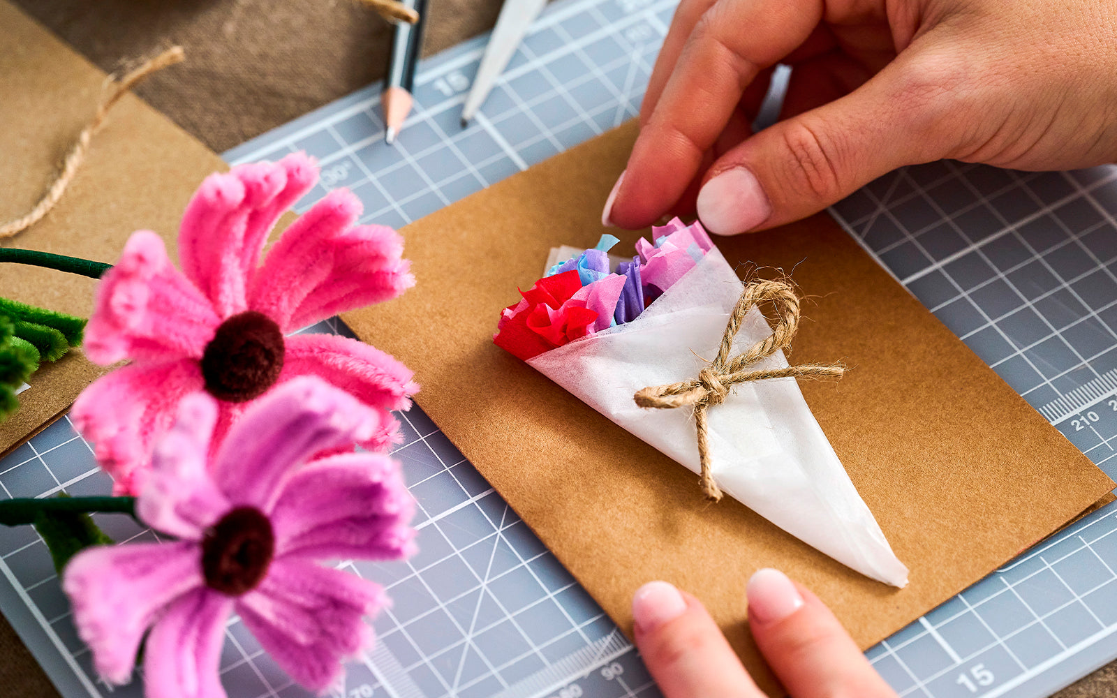 Valentinskort med blomster