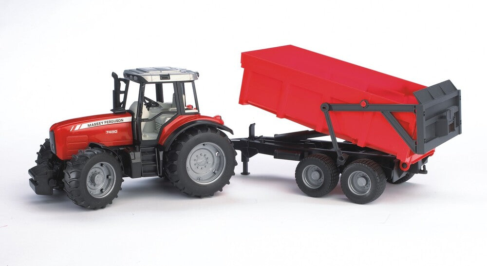 D2 Bruder Massey Ferguson 7480 traktor med tipvogn