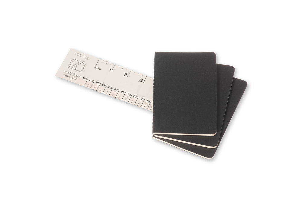 Notesbog Moleskine pocket cahiers sort 3 stk m/64 blanke ark