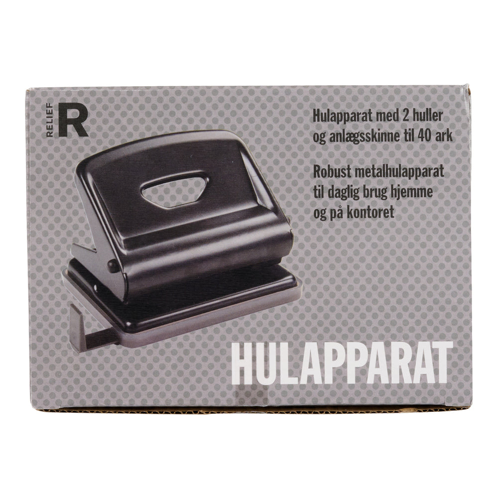 Hulapparat 2 huls Relief metal sort 40