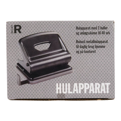 Hulapparat 2 huls Relief metal sort 40