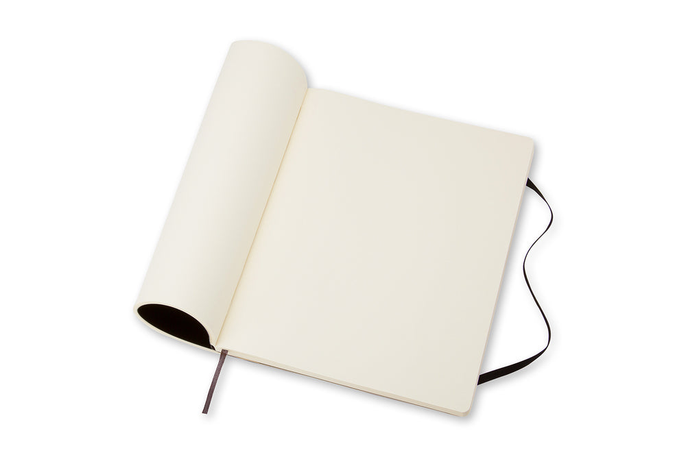 Notesbog Moleskine x-large sort m/192 blanke ark soft cover