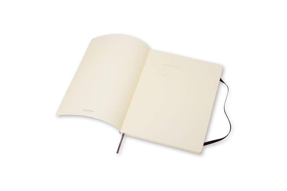 Notesbog Moleskine x-large sort m/192 blanke ark soft cover