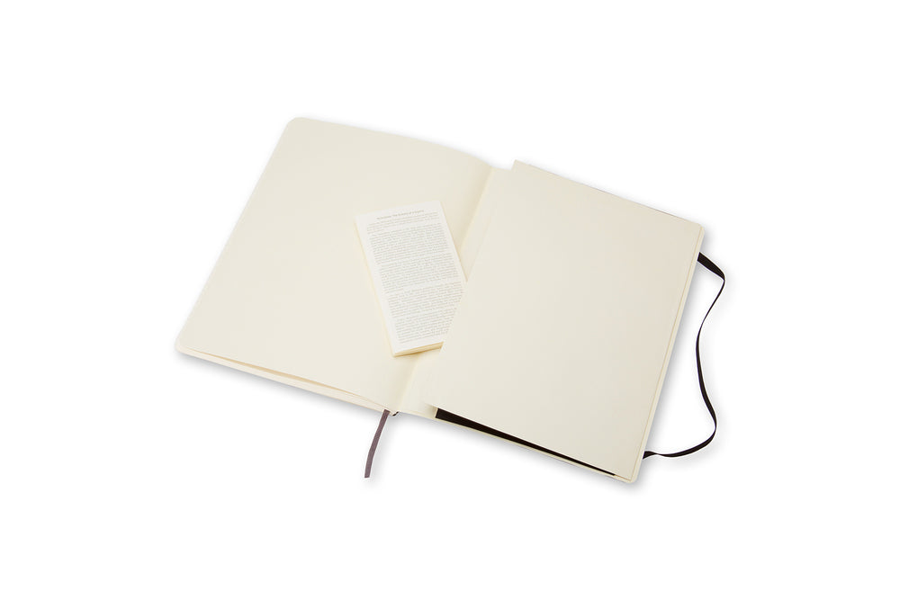Notesbog Moleskine x-large sort m/192 linjerede ark soft