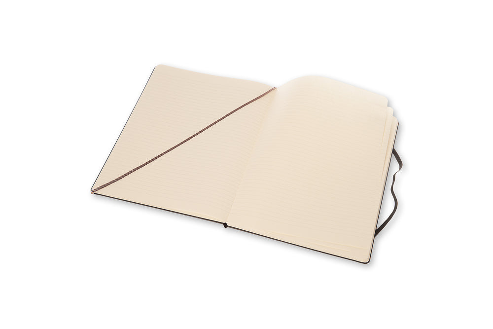 Notesbog Moleskine x-large sort m/192 linjerede ark hard