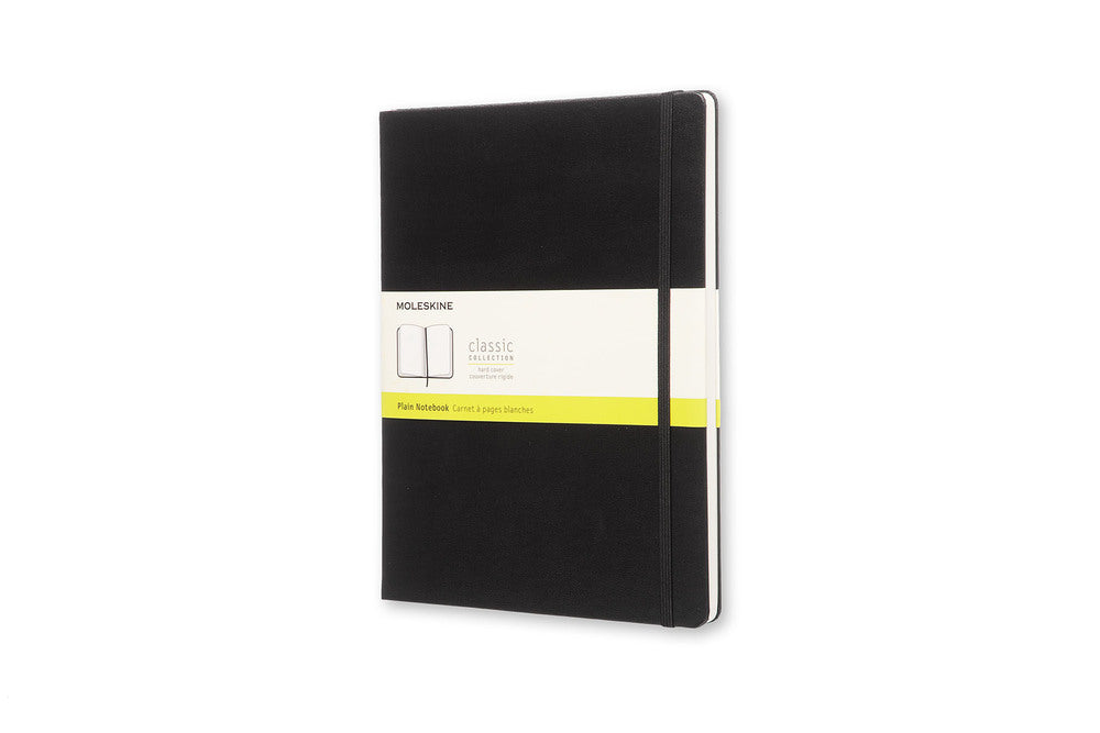 Notesbog Moleskine x-large sort m/192 blanke ark hard cover