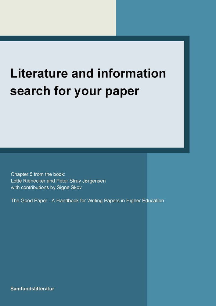 Literature and information search for your paper