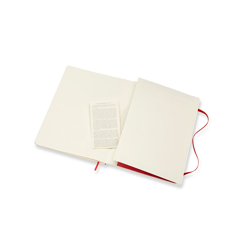 Notesbog Moleskine xl rød m/192 linjerede ark soft