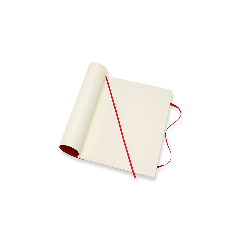 Notesbog Moleskine x-large rød m/192 blanke ark soft cover