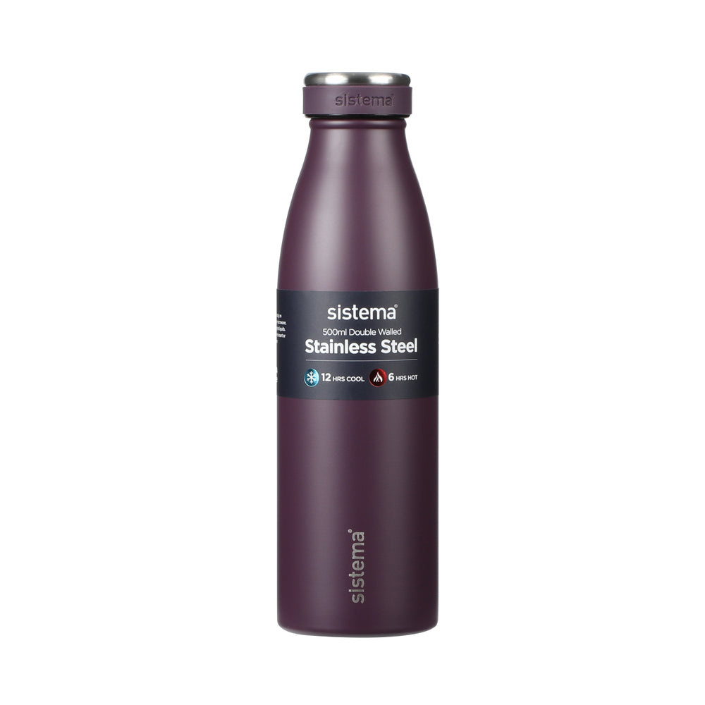 Sistema drikkeflaske stainless steel 500 ml ass farver