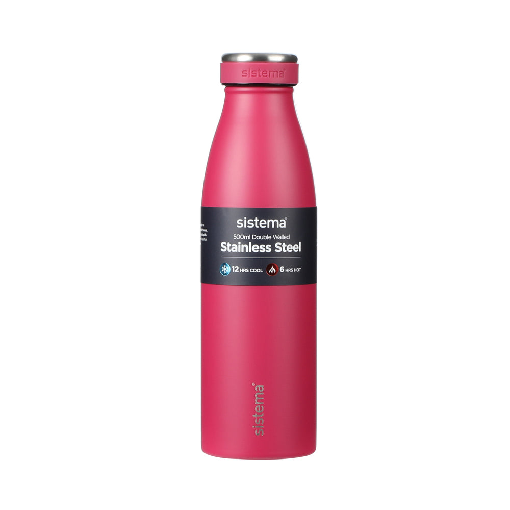 Sistema drikkeflaske stainless steel 500 ml ass farver
