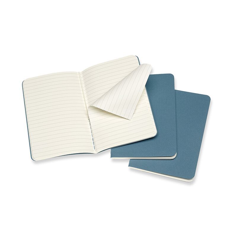 Notesbog Moleskine cahiers pocket briskblue journal r 9x14cm