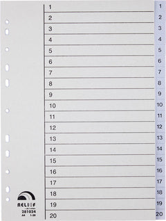Register Relief plast 1 - 20