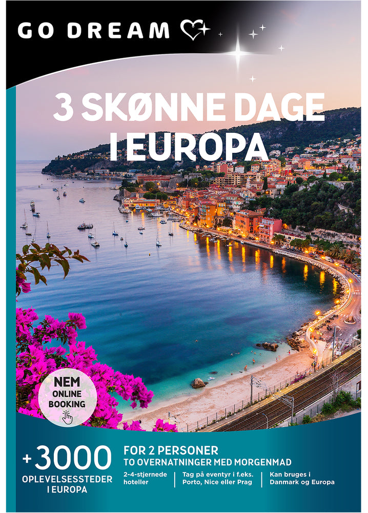 GO DREAM 3-dages storbyferie i Europa med morgenmad