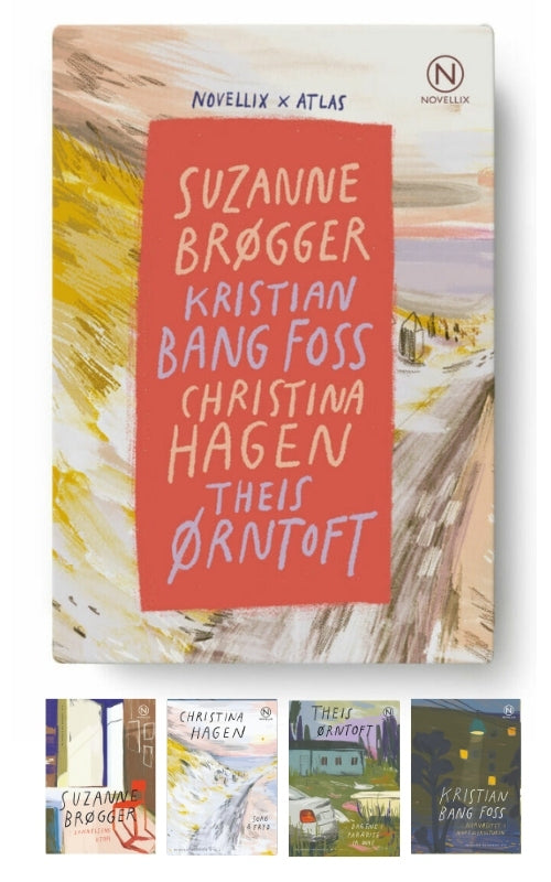 Gaveæske med fire essays af Brøgger, Bang Foss, Hagen & Ørntoft
