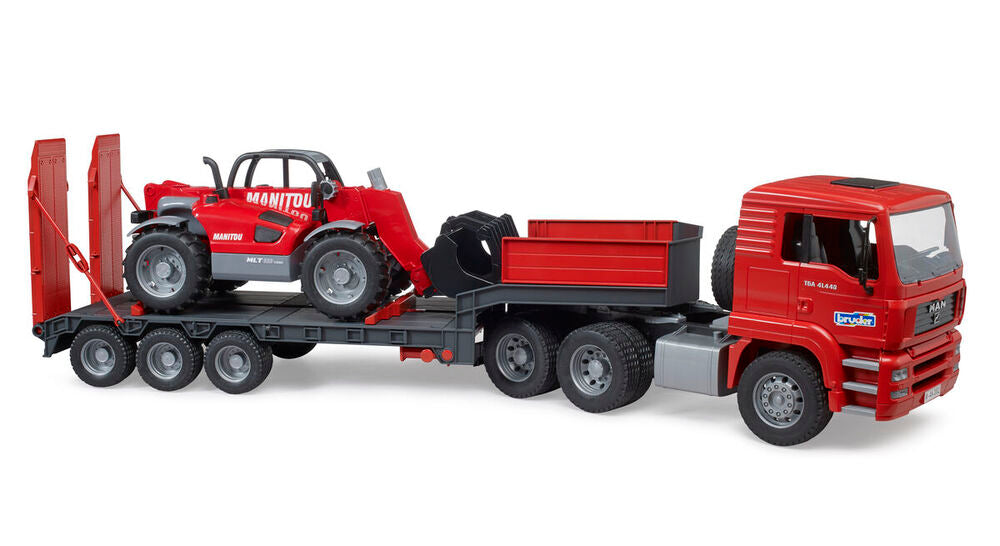 Kranbil Bruder MAN TGA med teleskoplæsser Manitou MT633