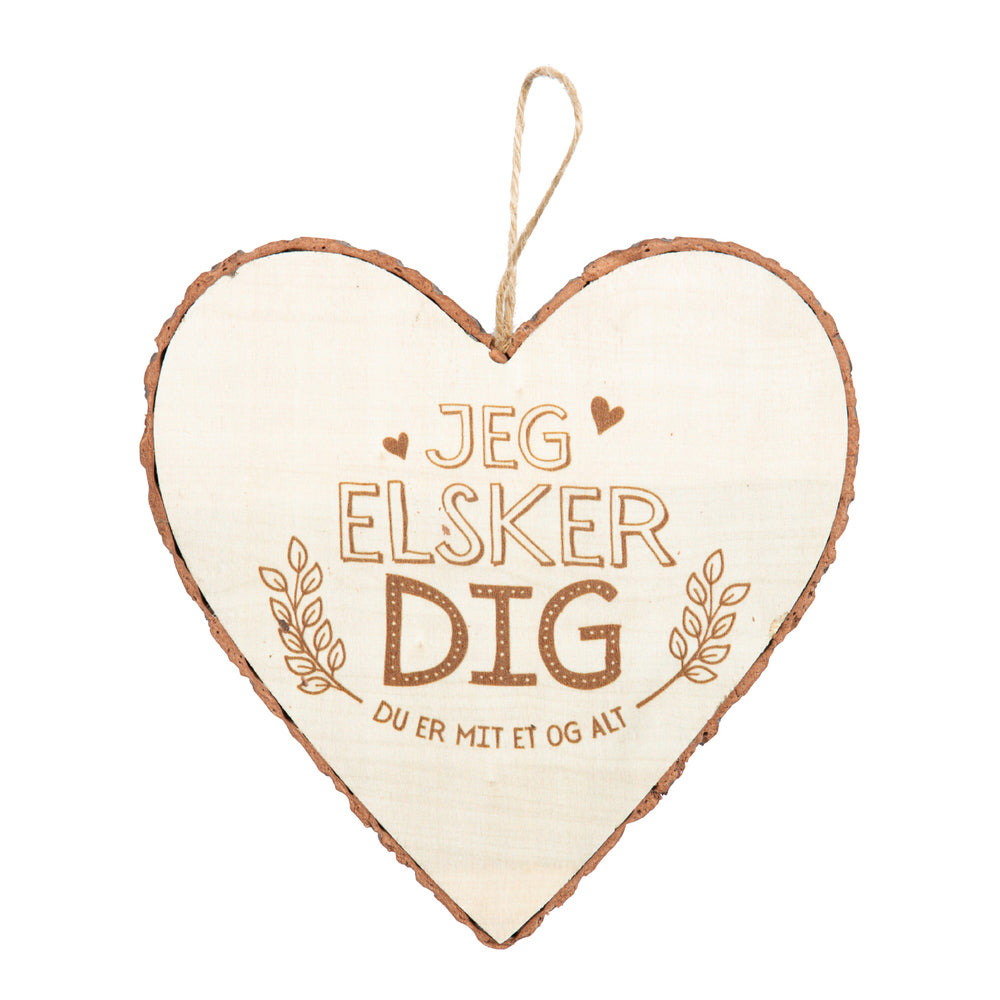 Træhjerte JEG ELSKER DIG