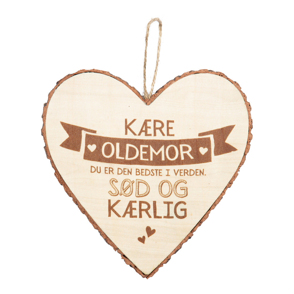 Træhjerte KÆRE OLDEMOR