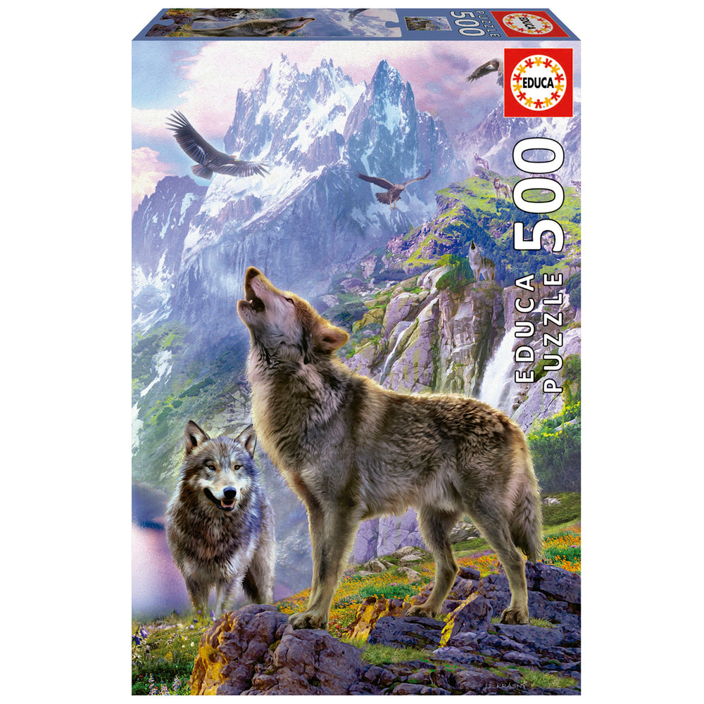 D2 Puslespil Wolves in the rocks 500 brikker