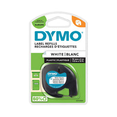 Tape letra tag 12mmX4m plast hvid