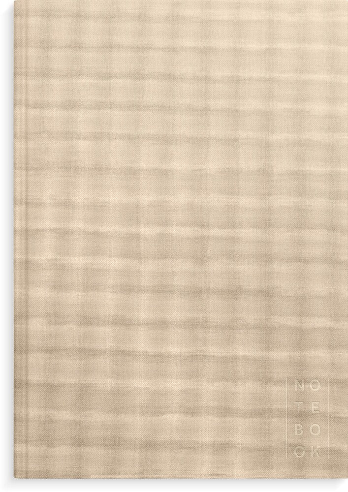 Notesbog tekstilpræg beige A4