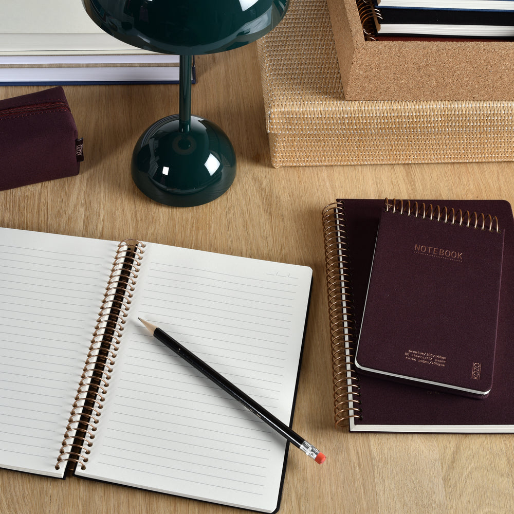 Notesbog KOZO A6 Coffee Linjeret