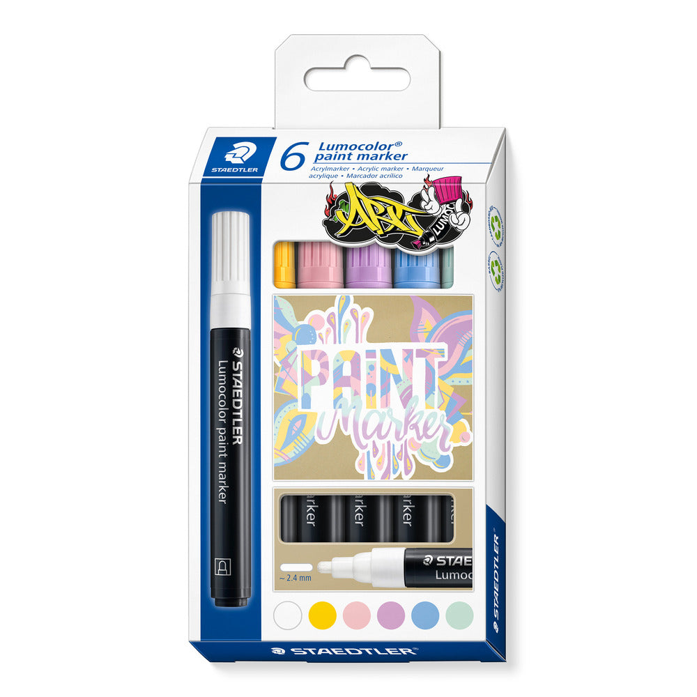 Marker Paint Lumocolor Staedtler 6 ass