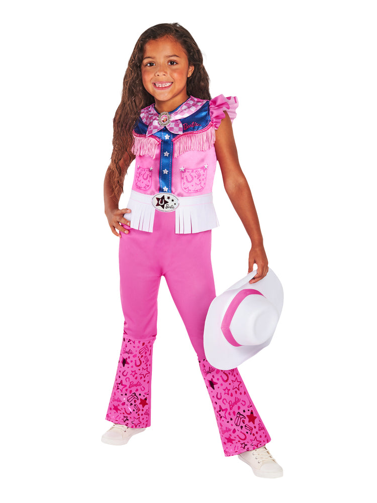 D2 Barbie Cow-girl kostume med hat str. 3-4 år