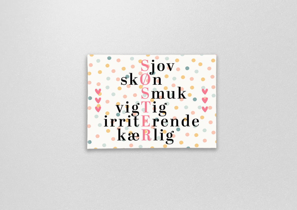 Magnet med citat søster, du er fantastisk