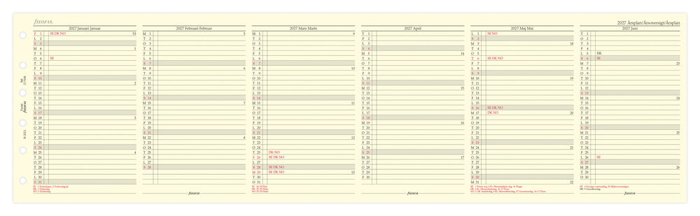 Refill Årssæt Filofax Pocket 2027