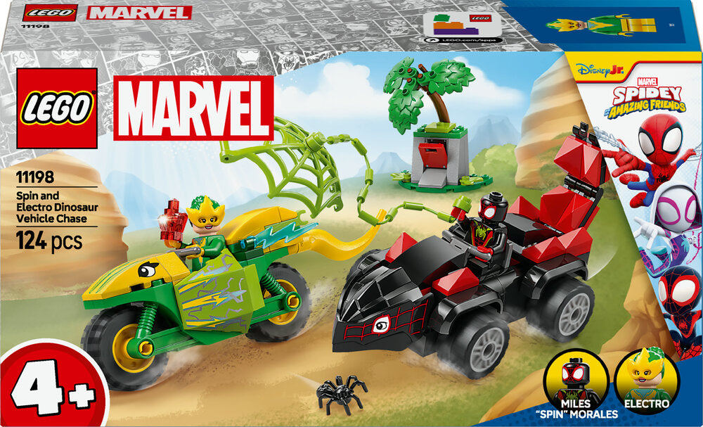 D2 11198 LEGO Spidey Spin og Electros jagt i dinosaurkøretøjer