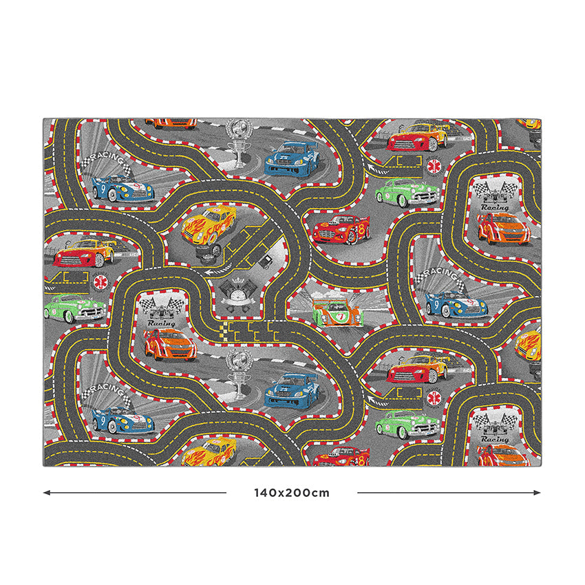 Legetæppe - Racer bane - 140 x 200 cm