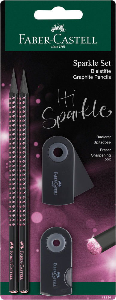 Blistersæt Faber-Castell Sparkle Sort M/Pink Glitter