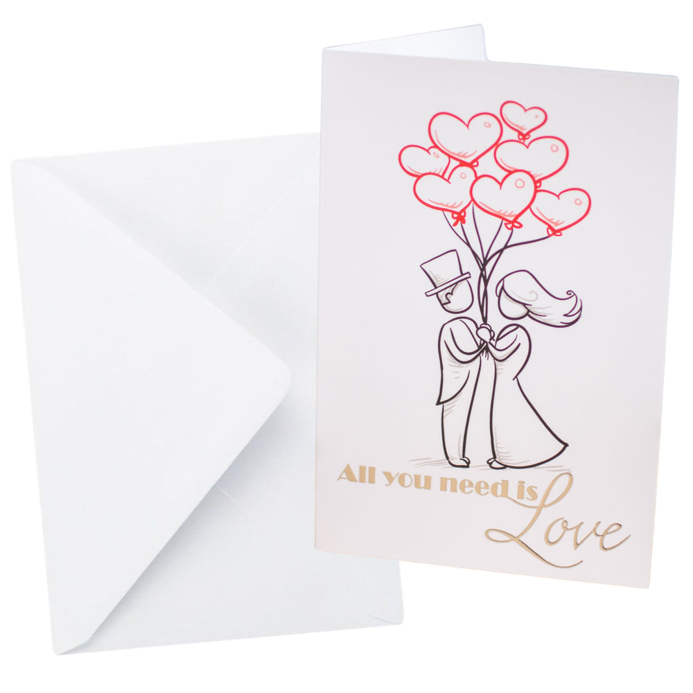 Kort Dobbelt m/konvolut All You Need Is Love
