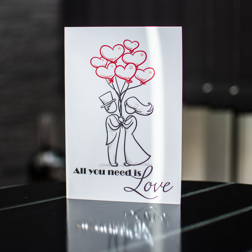 Kort Dobbelt m/konvolut All You Need Is Love