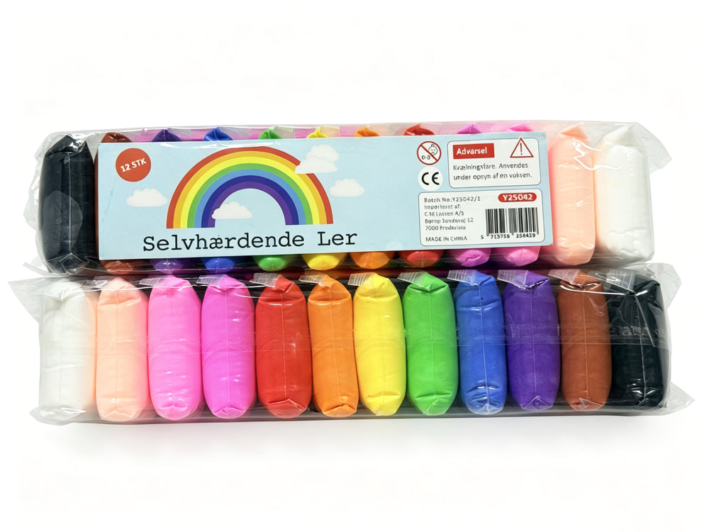 Selvhærdende ler 12 farver