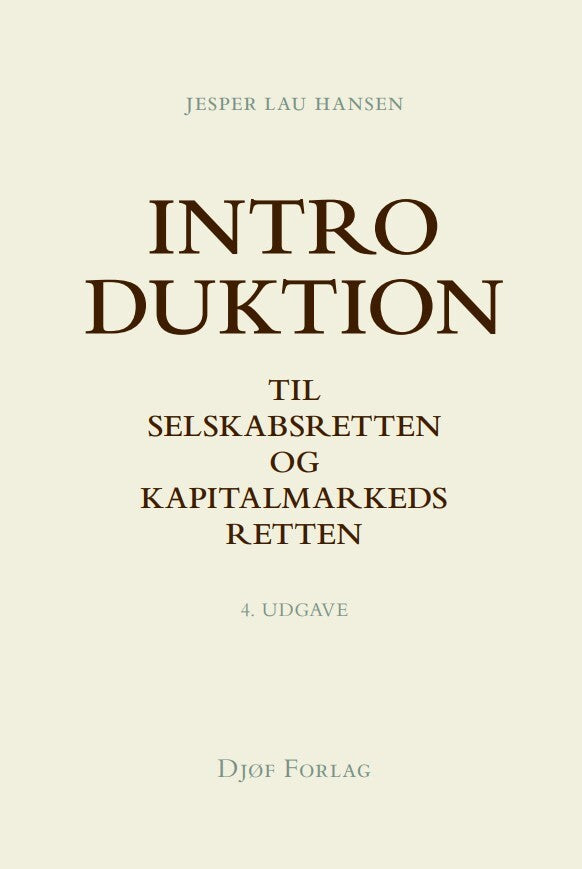 Introduktion til selskabsretten og kapitalmarkedsretten