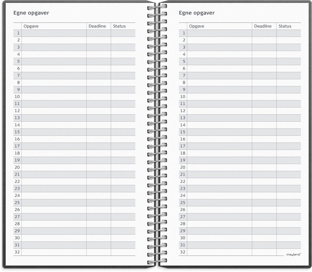Mayland Lærerkalender 26/27 LILLE UGE HØJFORMAT sort KARTON