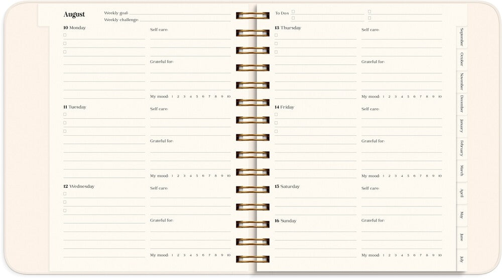 LIFE PLANNER 26/27 MAYLAND PASTEL FLOWERS UGE TVÆRFORMAT