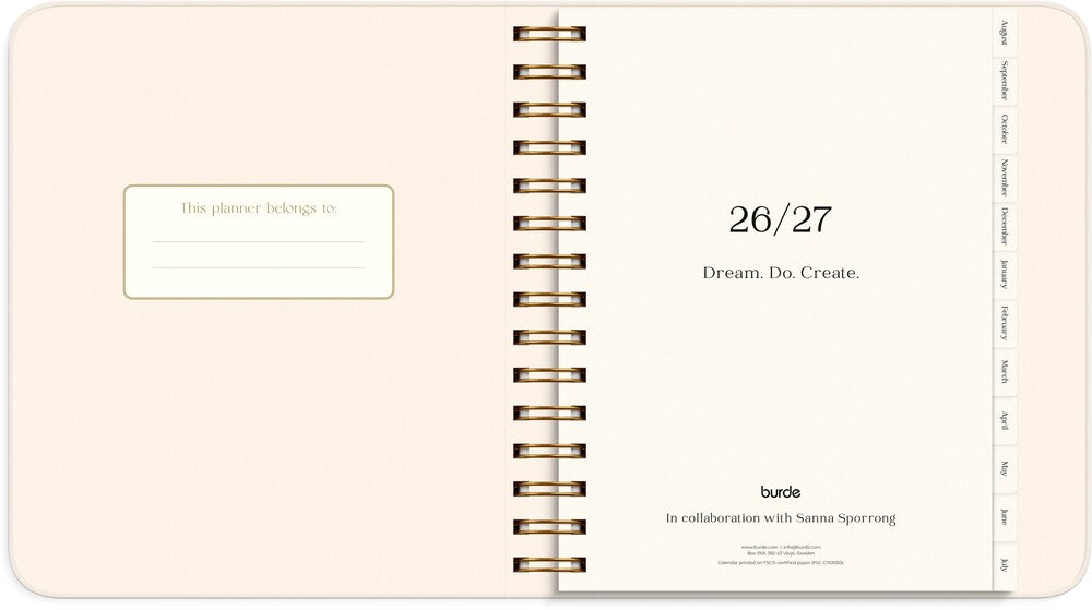 LIFE PLANNER 26/27 MAYLAND PASTEL FLOWERS UGE TVÆRFORMAT