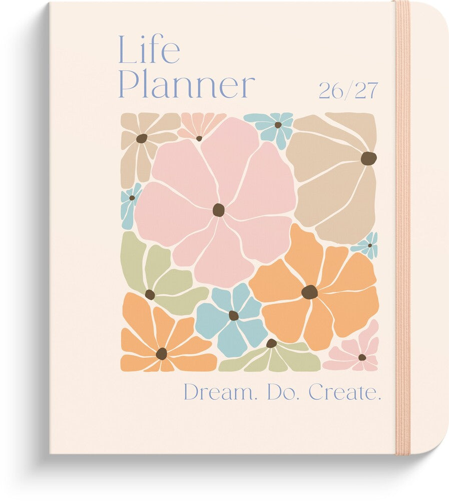 D1 LIFE PLANNER 26/27 MAYLAND PASTEL FLOWERS UGE TVÆRFORMAT
