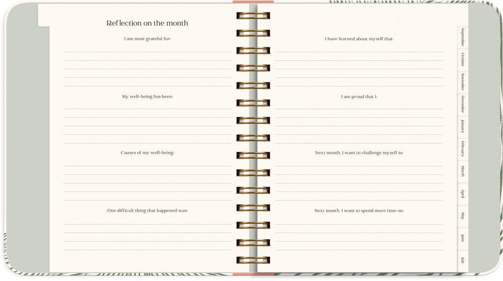 LIFE PLANNER 26/27 MAYLAND DECOR GREEN FLOW UGE TVÆRFORMAT