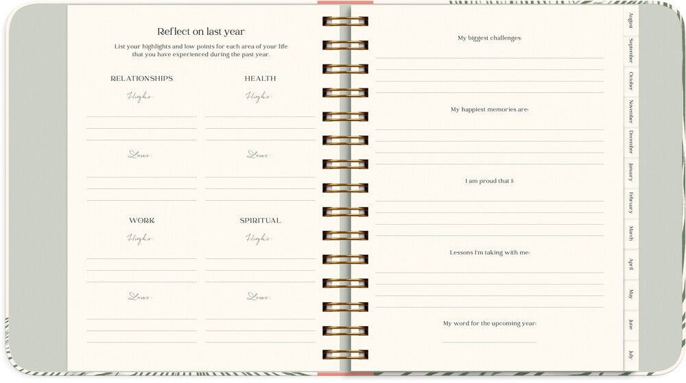 LIFE PLANNER 26/27 MAYLAND DECOR GREEN FLOW UGE TVÆRFORMAT