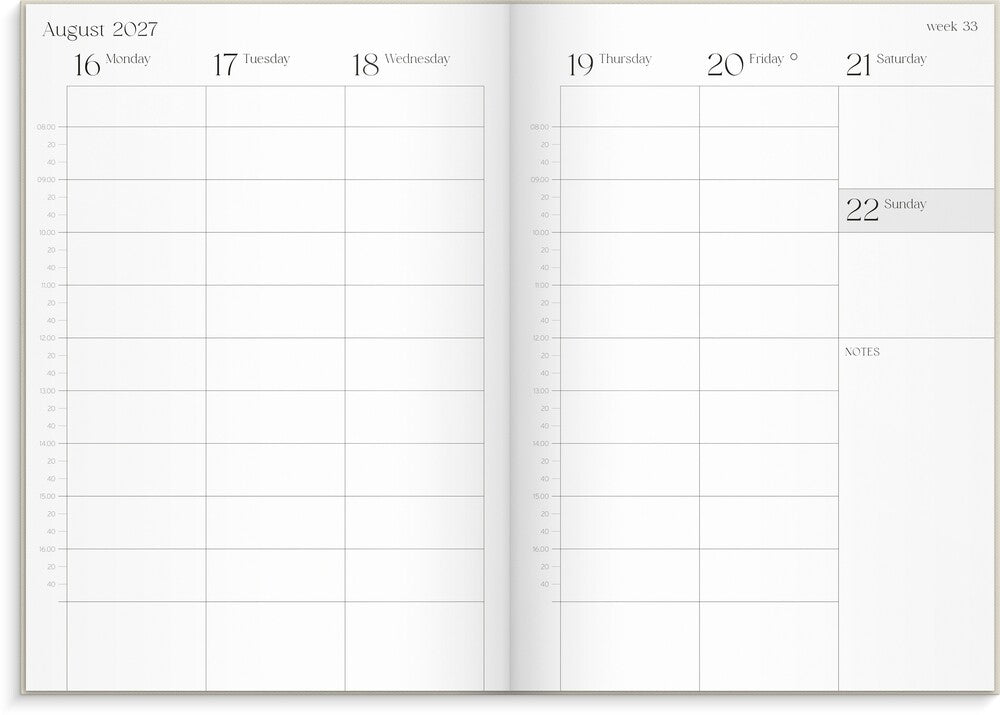 Studiekalender 26/27 MAYLAND A5 Uge Højformat Beige Engelsk