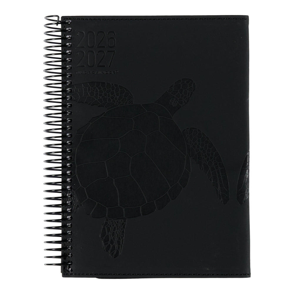 D1 Studiekalender 2026/27 PU Stor Skildpadde præg Sort m/klap