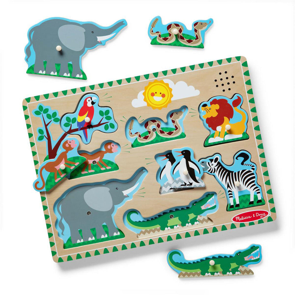 Melissa & Doug Puslespil med lyd, dyr fra zoologisk have