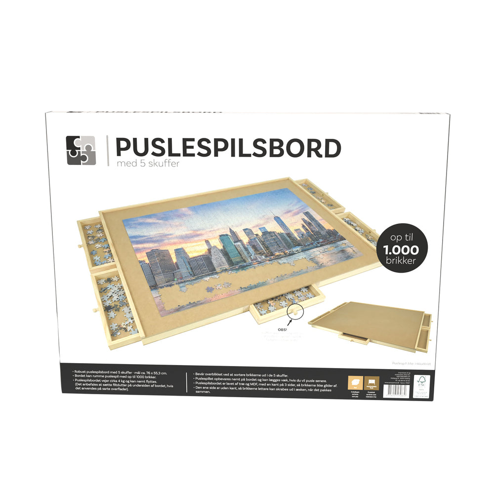 Puslespilsbord M/5 skuffer til 1000 brikker