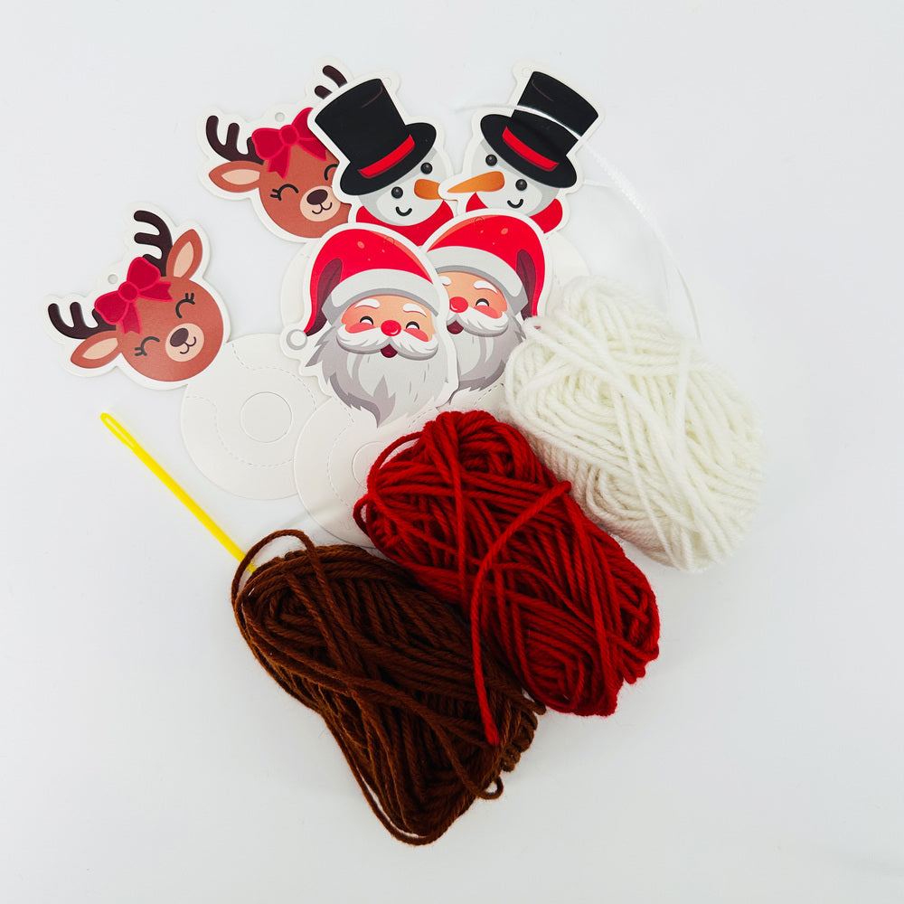 Pom Pom Art Julemand, Rudolf, Snemand 3 Forskellige Farver