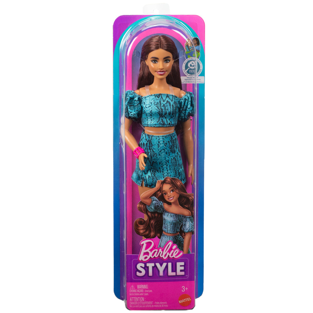 Barbie Fashionista teal animal print